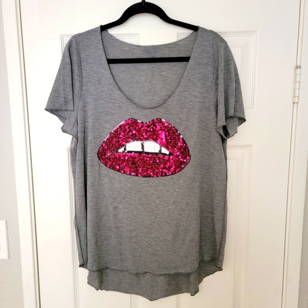 Torrid Sequin Lips Shirt